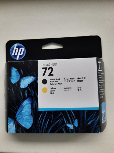 Печатающая головка HP 72 черная матовая и желтая C9384A оригинал