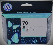 Печатающая головка HP 70 C9404A черная матовая и голубая (оригинал)
